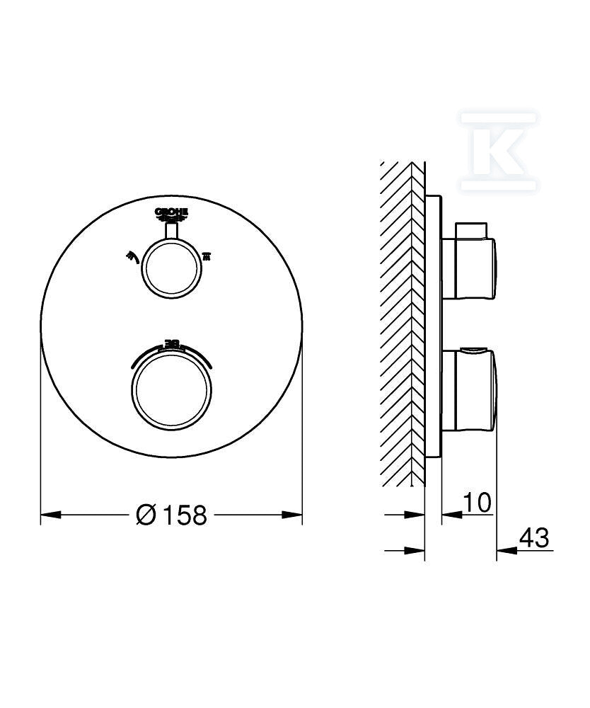 Grohtherm Thermostatische douchemengkraan voor SmartBox kleur matte black