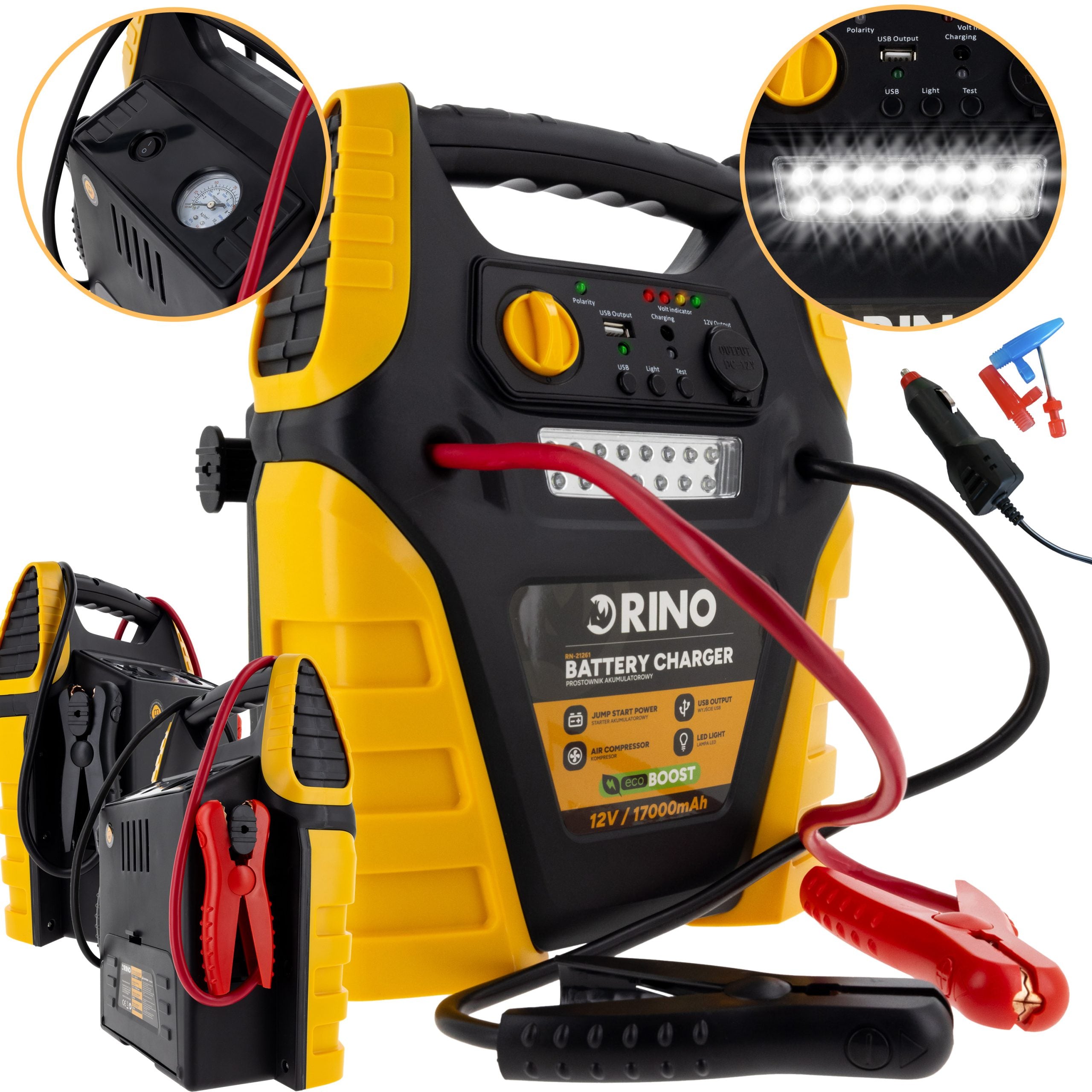 RINO acculader met starter 5in1 BOOST12LI