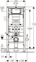 GEBERIT Frame (montage-element) Duofix voor toilet, Sigma 12cm, H112 111.320.00.
