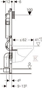 GEBERIT Frame (montage-element) Duofix voor toilet, Sigma 12cm, H112 111.320.00.
