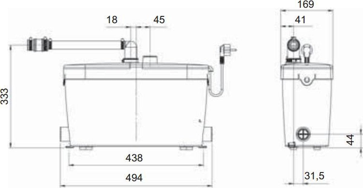 SFA Saniaccess 4 HAQ065 Waterpompunit (Vuilwater/Regen)