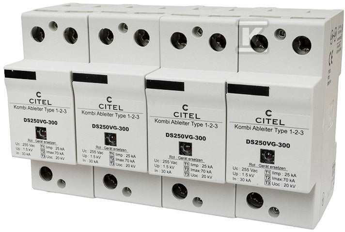 Citel Overspanningsbeveiliging Type 1+2+3(BCD) 100KA 4P DS254VG-300 C3713