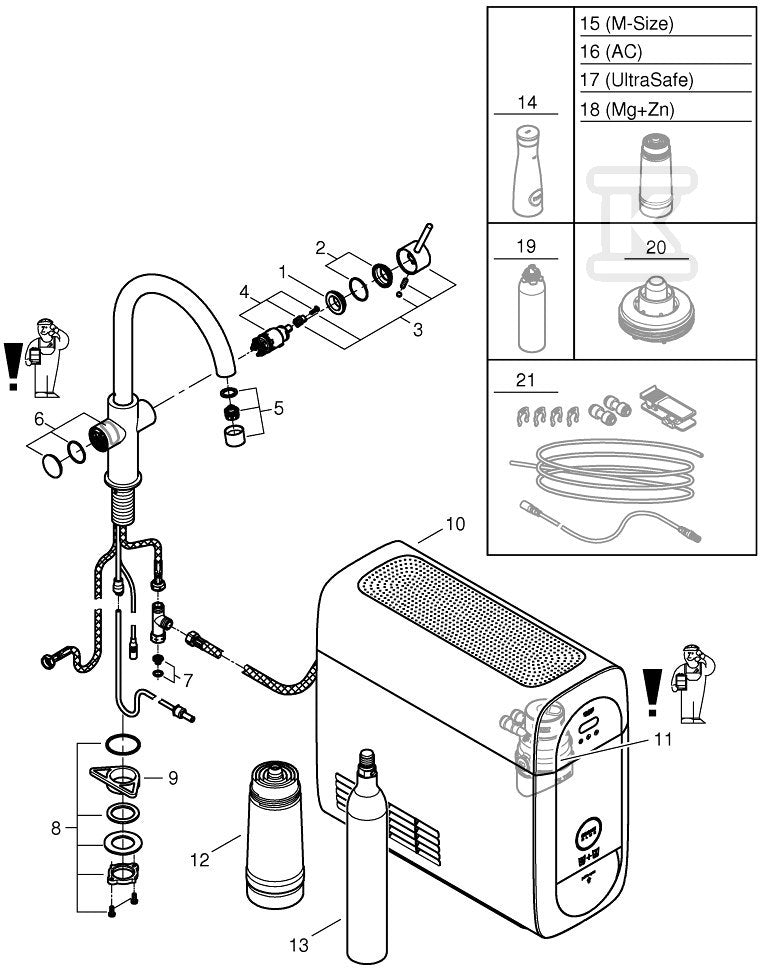 GROHE Blue Home C-uitloop Starterkit Kleur black velvet black