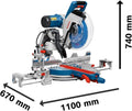 Bosch Professional radiale verstekzaag GCM 12 GDL (dubbele lijnlaser, cirkelzaagblad, schroefklem, kartonnen doos, bladdiameter: 305 mm, 2000 W)