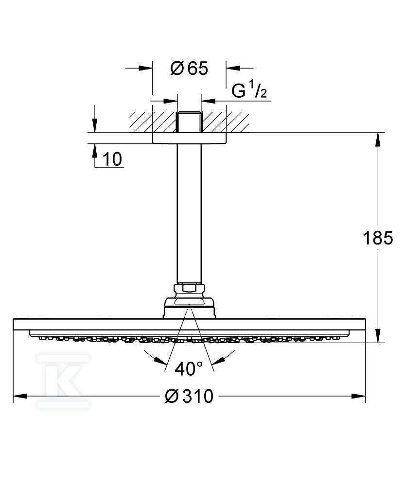 GROHE Rainshower Cosmopolitan 310 Hoofddoucheset, 142 mm  brushed hard grapphite