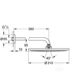 GROHE Rainshower Cosmopolitan 310 Hoofddoucheset 380 mm  kleur cool sunrise