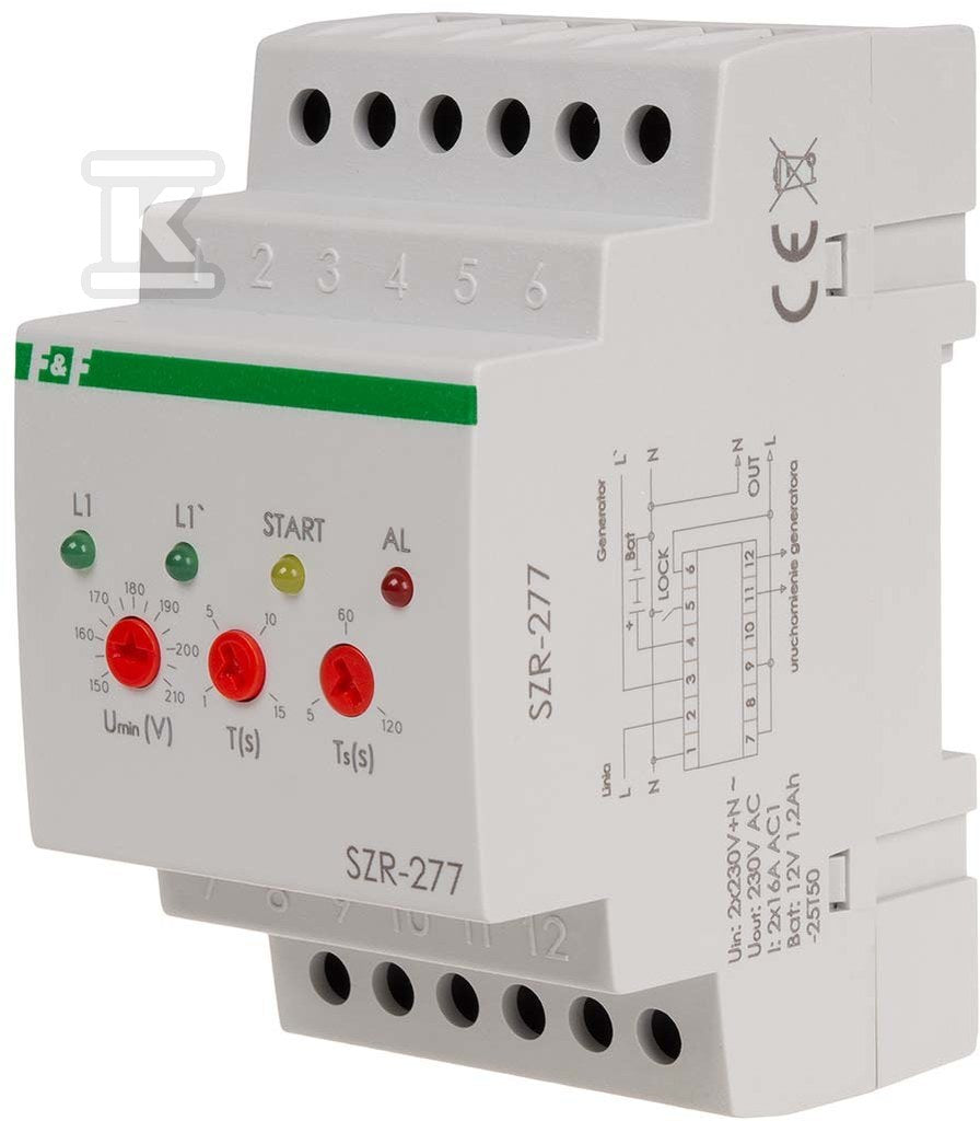 F&F Schakelcontroller voor eenfase-noodstroomvoorziening SZR-277