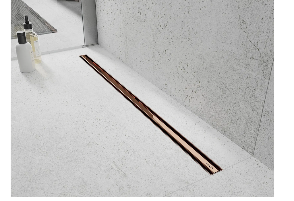 Mexen Flat 360 Slim Draaibare Lineaire Afvoer 60 cm  Rosé goud