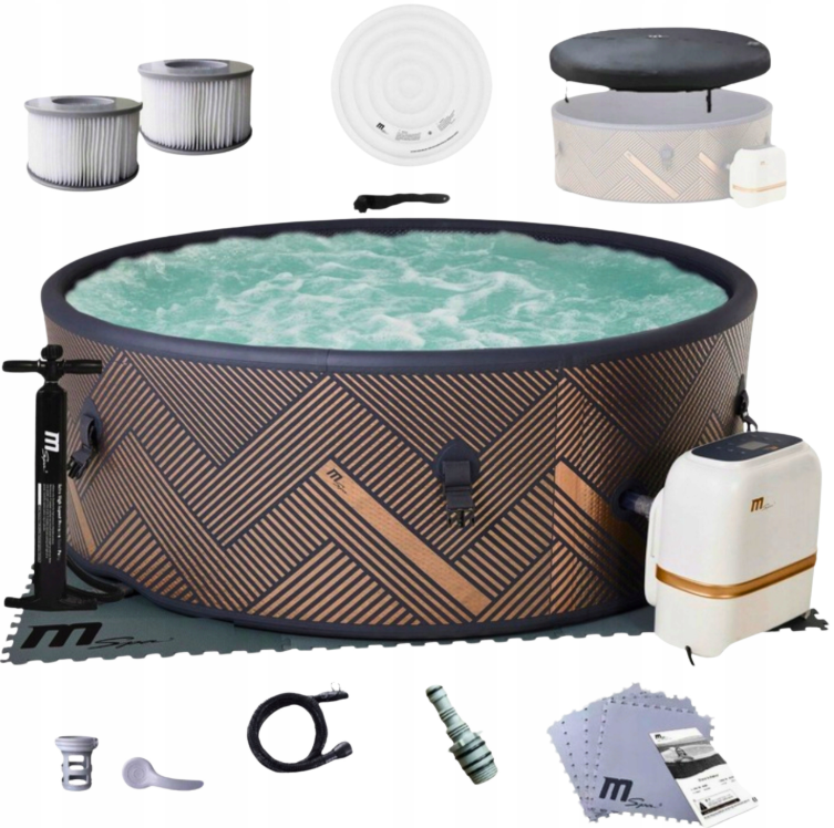 Rond hydromassagebad 930L 173x173x65cm 6 personen Opblaasbaar