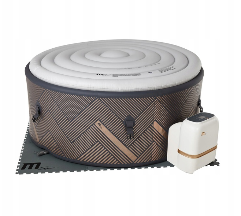 Opblaasbaar rond spabad voor 6 personen met hydromassage, 930 liter, 173x173x65 cm, wifi