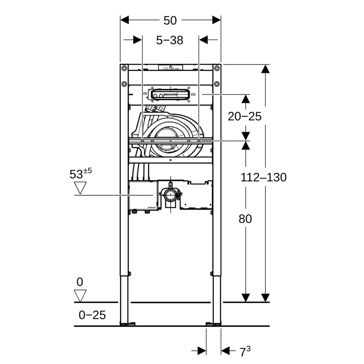 Geberit Inbouwelement wastafel DKF735