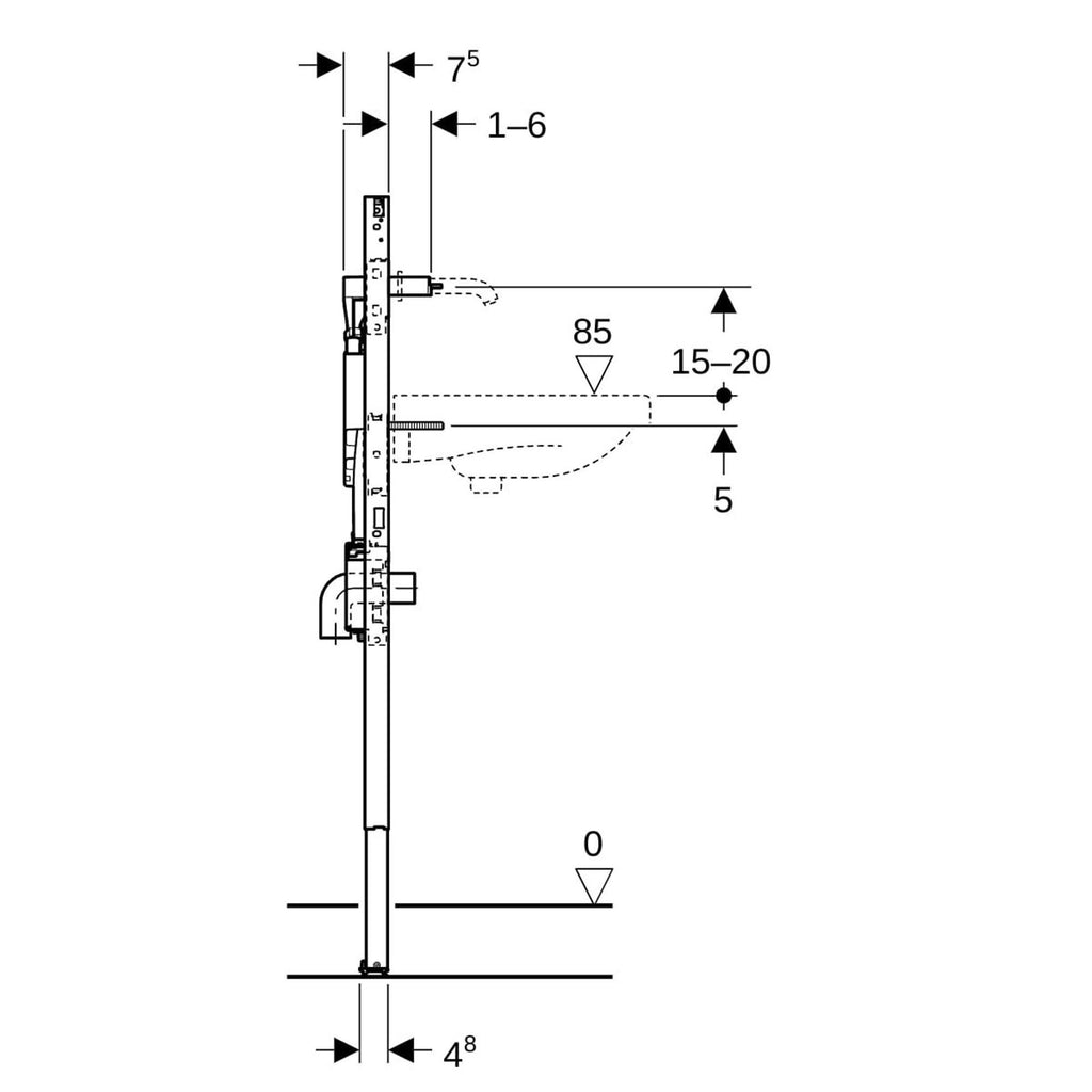 Geberit Inbouwelement wastafel DKF735