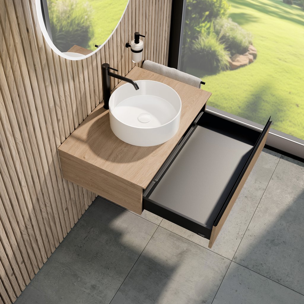 Rivea Dia wastafelmeubel en waskom BR0535WH+BR0027SO+BR0002SO